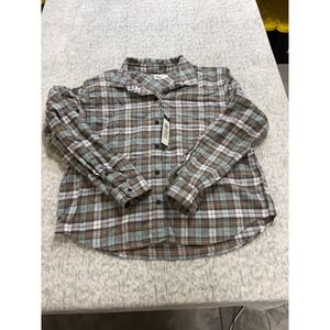 Alpine Design Womens L Midweight Flannel Shirt Brown Fall River Plaid NWT